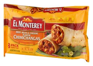 El Monterey Beef & Bean Cheese Chimichangas 30.4oz (8packs)