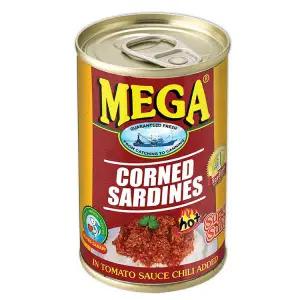 Mega Corned Sardines In Tomato Sauce With Chili 155g