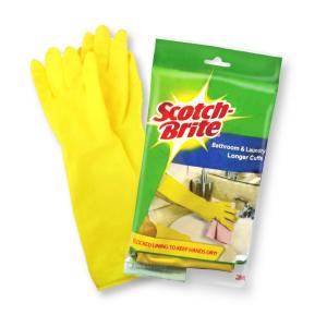 Scotch Brite Bathroom And Laundry Gloves Longer Cuffs - Large