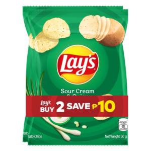 Lays Sour Cream & Onion 50g 2s